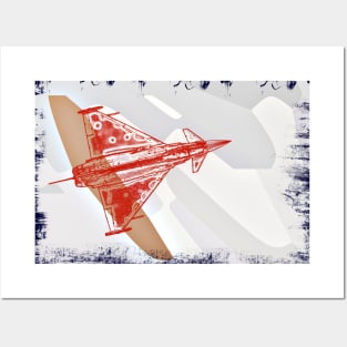 Fighter Jet in Flight 2 Posters and Art